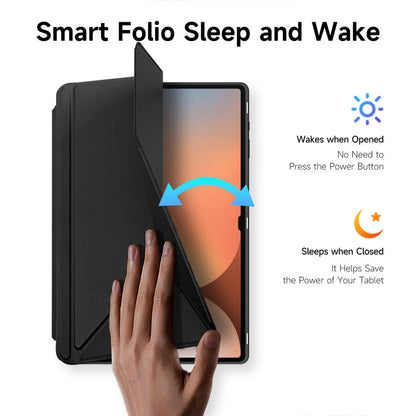 Pour étui de tablette en cuir intelligent DUX DUCIS Magi Series pour Samsung Galaxy Tab S10 Ultra (noir)