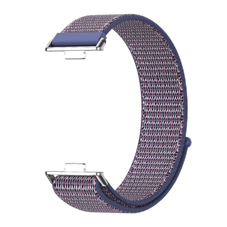 For Huawei Watch Fit3 MIJOBS Breathable Nylon Loop Watch Band(Midnight Blue Silver)
