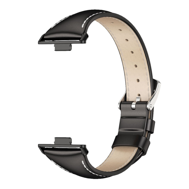 For Huawei Watch Fit3 MIJOBS Slim Genuine Leather Watch Band(Black)