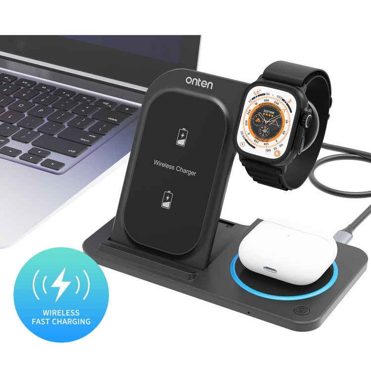 Onten CW11 3 in 1 Folding Wireless Charging(Black)
