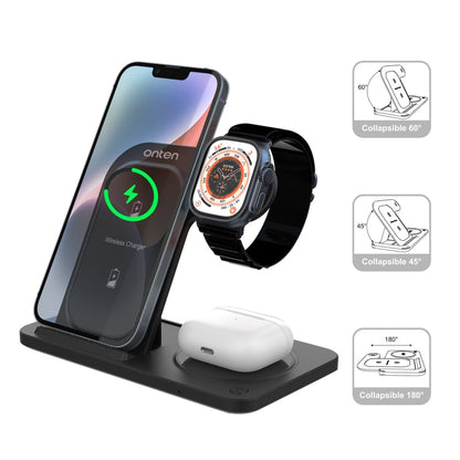 Onten CW11 3 in 1 Folding Wireless Charging(Black)