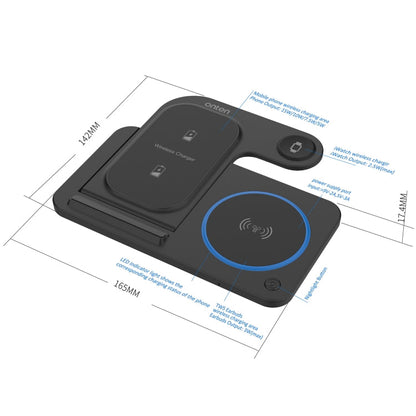 Onten CW11 3 in 1 Folding Wireless Charging(Black)