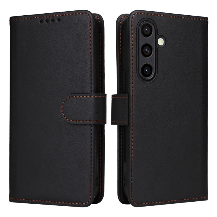 For Galaxy S24 FE 5G BETOPNICE BN-005 2 in 1 Detachable Imitate Genuine Leather Phone Case(Black)