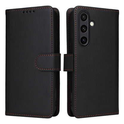 For Galaxy S24 FE 5G BETOPNICE BN-005 2 in 1 Detachable Imitate Genuine Leather Phone Case(Black)