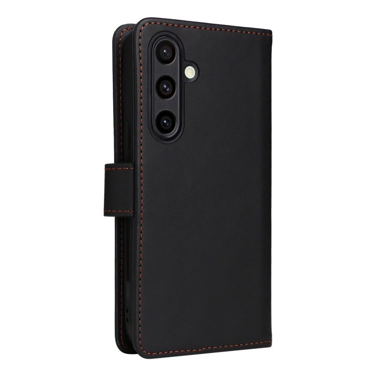 For Galaxy S24 FE 5G BETOPNICE BN-005 2 in 1 Detachable Imitate Genuine Leather Phone Case(Black)