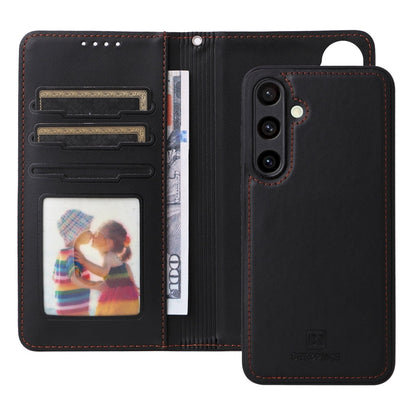 For Galaxy S24 FE 5G BETOPNICE BN-005 2 in 1 Detachable Imitate Genuine Leather Phone Case(Black)