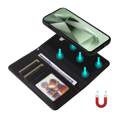 For Galaxy S24 FE 5G BETOPNICE BN-005 2 in 1 Detachable Imitate Genuine Leather Phone Case(Black)