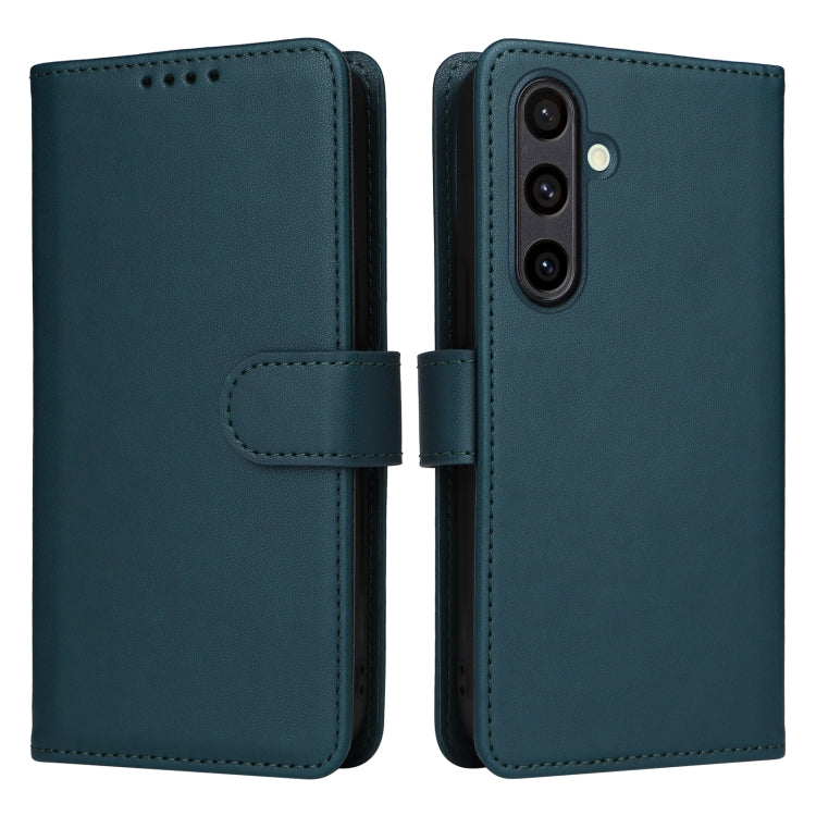 Pour Samsung Galaxy S24 FE 5G BETOPNICE BN-005 Étui de téléphone détachable 2 en 1 en simili cuir véritable (Bleu)