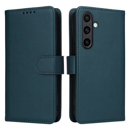 Pour Samsung Galaxy S24 FE 5G BETOPNICE BN-005 Étui de téléphone détachable 2 en 1 en simili cuir véritable (Bleu)