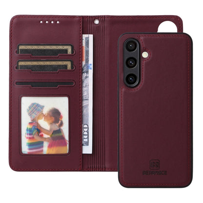 For Samsung Galaxy S24 FE 5G BETOPNICE BN-005 2 in 1 Detachable Imitate Genuine Leather Phone Case(Wine Red)