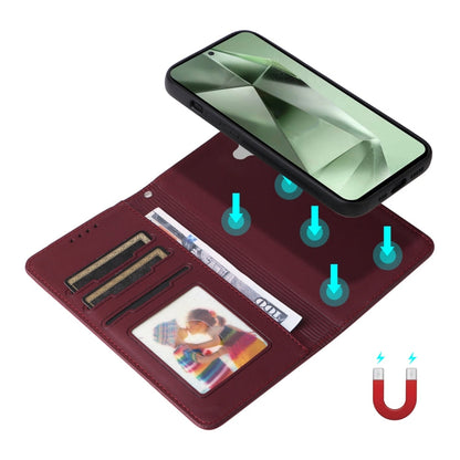 For Samsung Galaxy S24 FE 5G BETOPNICE BN-005 2 in 1 Detachable Imitate Genuine Leather Phone Case(Wine Red)