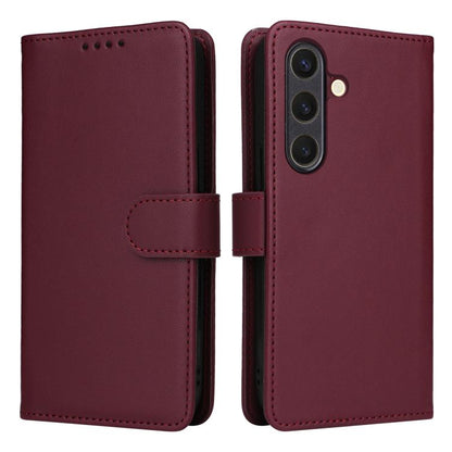 For Galaxy S25 5G BETOPNICE BN-005 2 in 1 Detachable Imitate Genuine Leather Phone Case(Wine Red)