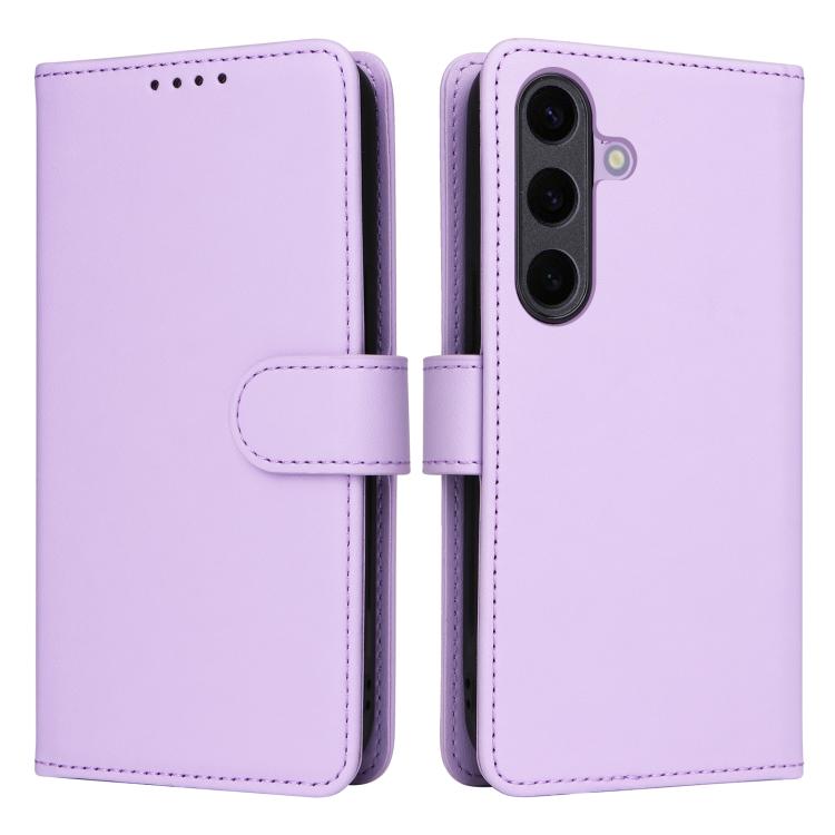 For Galaxy S25+ 5G BETOPNICE BN-005 2 in 1 Detachable Imitate Genuine Leather Phone Case(Light Purple)