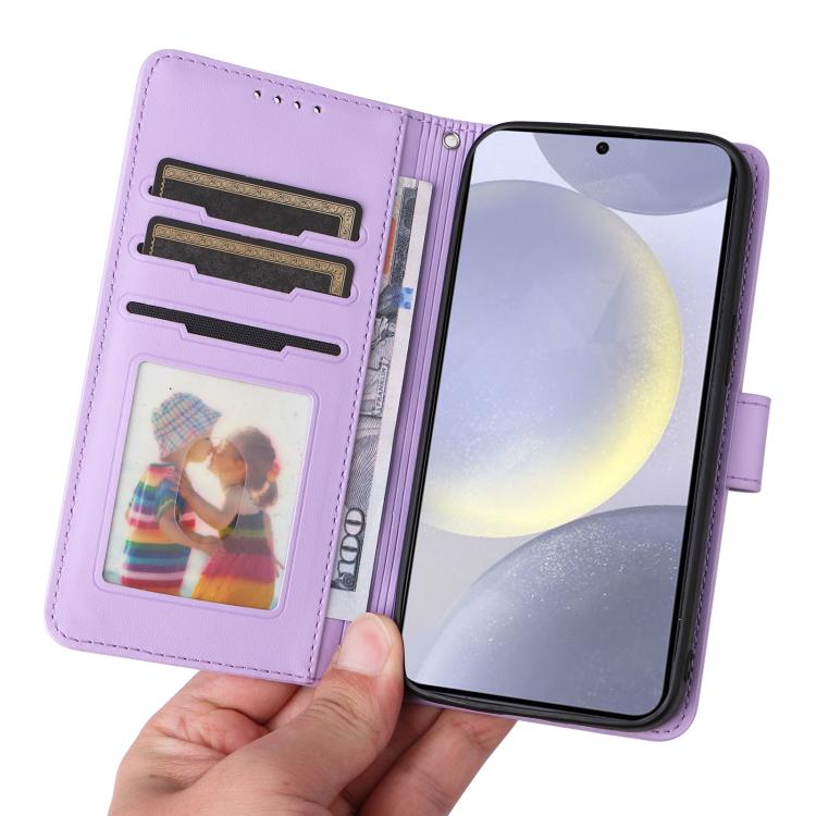 For Galaxy S25+ 5G BETOPNICE BN-005 2 in 1 Detachable Imitate Genuine Leather Phone Case(Light Purple)