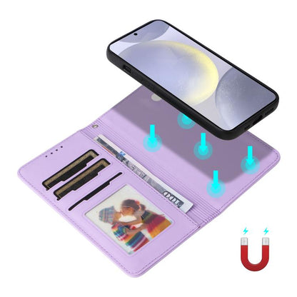 For Galaxy S25+ 5G BETOPNICE BN-005 2 in 1 Detachable Imitate Genuine Leather Phone Case(Light Purple)