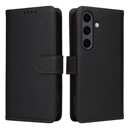 For Galaxy S25+ 5G BETOPNICE BN-005 2 in 1 Detachable Imitate Genuine Leather Phone Case(Black)