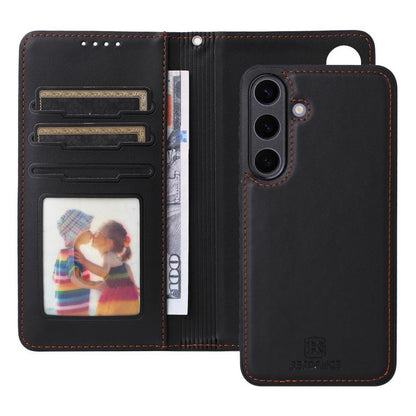 For Galaxy S25+ 5G BETOPNICE BN-005 2 in 1 Detachable Imitate Genuine Leather Phone Case(Black)