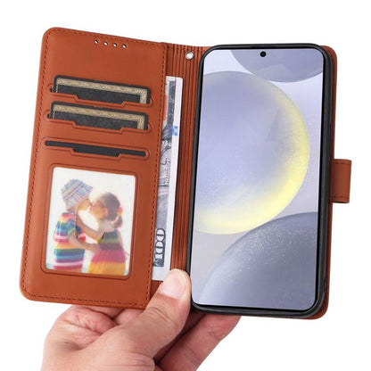 For Galaxy S25+ 5G BETOPNICE BN-005 2 in 1 Detachable Imitate Genuine Leather Phone Case(Brown)