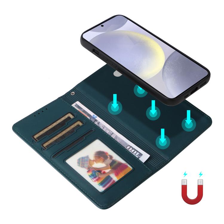 For Samsung Galaxy S25+ 5G BETOPNICE BN-005 2 in 1 Detachable Imitate Genuine Leather Phone Case(Blue)