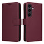 For Galaxy S25+ 5G BETOPNICE BN-005 2 in 1 Detachable Imitate Genuine Leather Phone Case(Wine Red)