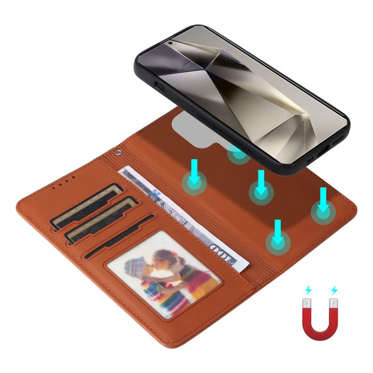 For Samsung Galaxy S25 Ultra 5G BETOPNICE BN-005 2 in 1 Detachable Imitate Genuine Leather Phone Case(Brown)