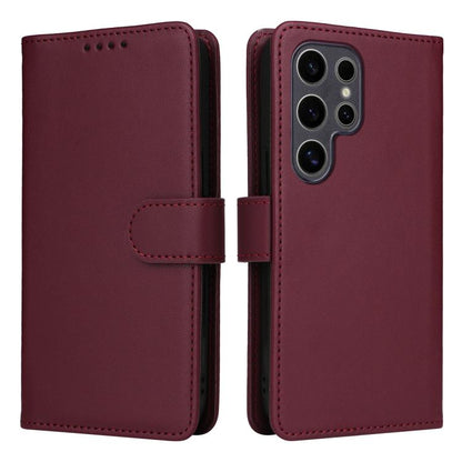 For Samsung Galaxy S25 Ultra 5G BETOPNICE BN-005 2 in 1 Detachable Imitate Genuine Leather Phone Case(Wine Red)