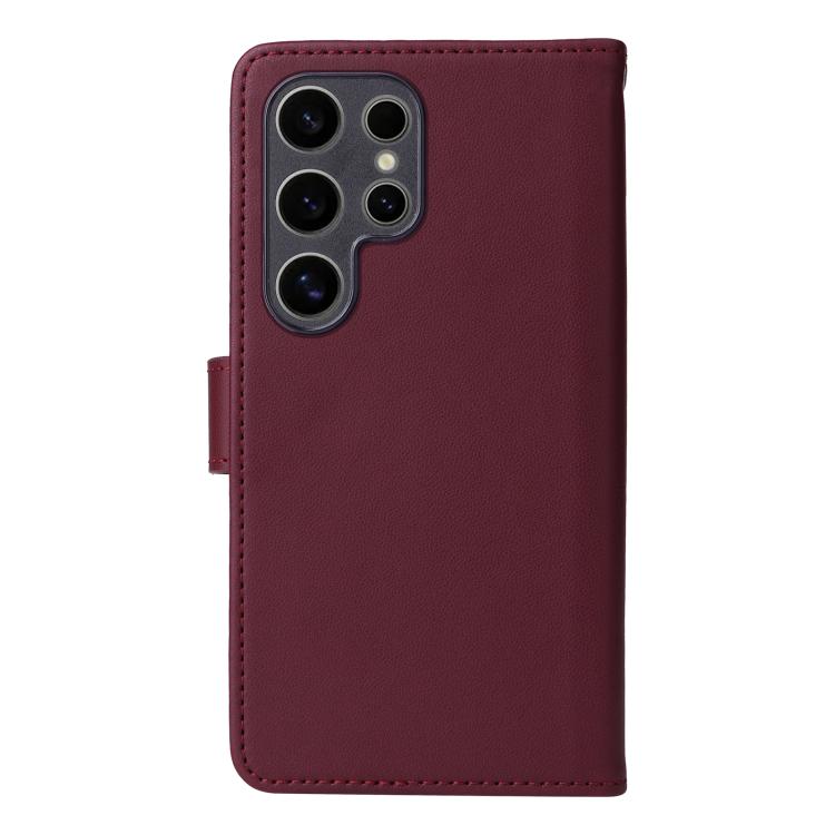 For Samsung Galaxy S25 Ultra 5G BETOPNICE BN-005 2 in 1 Detachable Imitate Genuine Leather Phone Case(Wine Red)