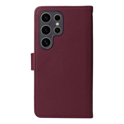 For Samsung Galaxy S25 Ultra 5G BETOPNICE BN-005 2 in 1 Detachable Imitate Genuine Leather Phone Case(Wine Red)