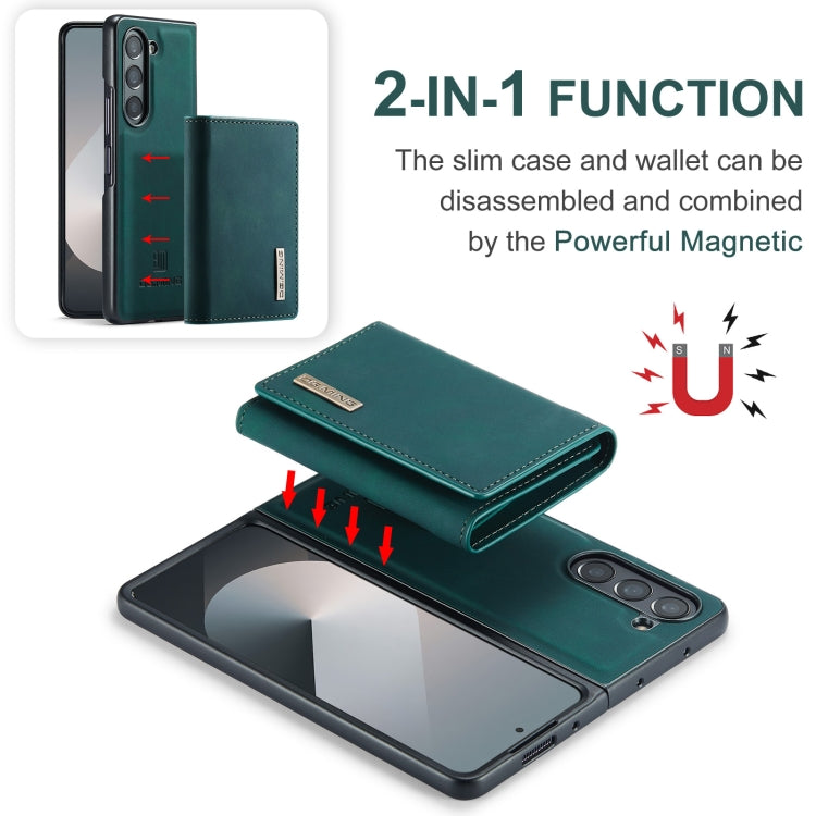 For Samsung Galaxy Z Fold6 DG.MING M1 Series 3-Fold Multi Card Wallet + Magnetic Phone Case(Green)