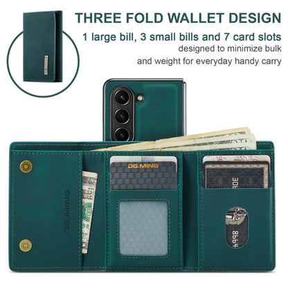 For Samsung Galaxy Z Fold6 DG.MING M1 Series 3-Fold Multi Card Wallet + Magnetic Phone Case(Green)