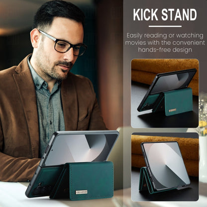 For Samsung Galaxy Z Fold6 DG.MING M1 Series 3-Fold Multi Card Wallet + Magnetic Phone Case(Green)