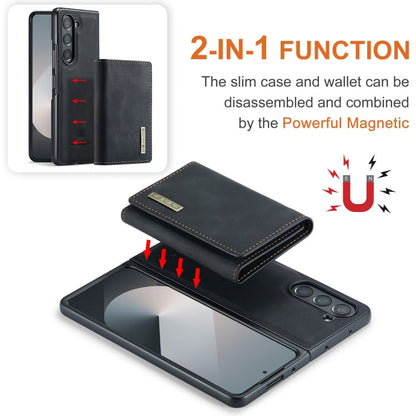 For Samsung Galaxy Z Fold6 DG.MING M1 Series 3-Fold Multi Card Wallet + Magnetic Phone Case(Black)