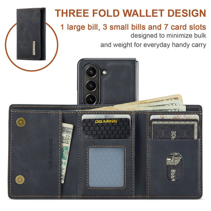 For Samsung Galaxy Z Fold6 DG.MING M1 Series 3-Fold Multi Card Wallet + Magnetic Phone Case(Black)