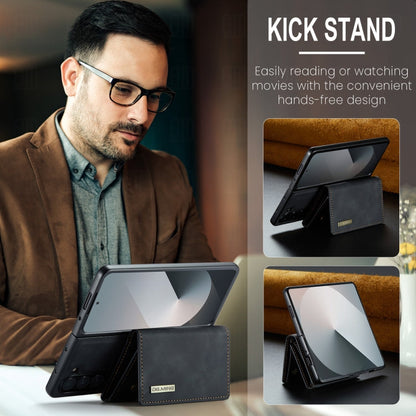 For Samsung Galaxy Z Fold6 DG.MING M1 Series 3-Fold Multi Card Wallet + Magnetic Phone Case(Black)