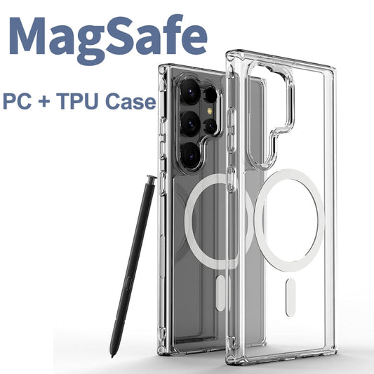 Pour Samsung Galaxy S24 5G ViLi MAG-C Series Coque de téléphone MagSafe magnétique PC + TPU (Transparent)