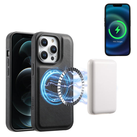 Pour iPhone 12 Pro Max Étui de Téléphone Denior A13 Sensation de Peau MagSafe (Noir)