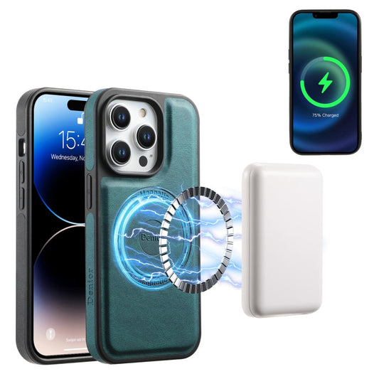 Pour iPhone 14 Pro Max Étui Denior A13 MagSafe toucher doux (bleu)