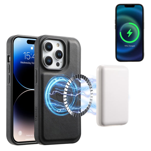Pour iPhone 14 Pro Max Étui de téléphone MagSafe Denior A13 Skin Feel (Noir)