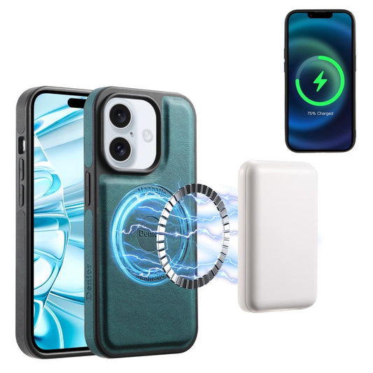 Pour iPhone 16 Denior A13 Coque de téléphone MagSafe toucher peau (Bleu)