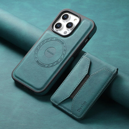 For iPhone 14 / 13 Denior D17 Skin Feel MagSafe Detachable Card Slot Phone Case(Blue)