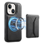 For iPhone 14 / 13 Denior D17 Skin Feel MagSafe Detachable Card Slot Phone Case(Black)