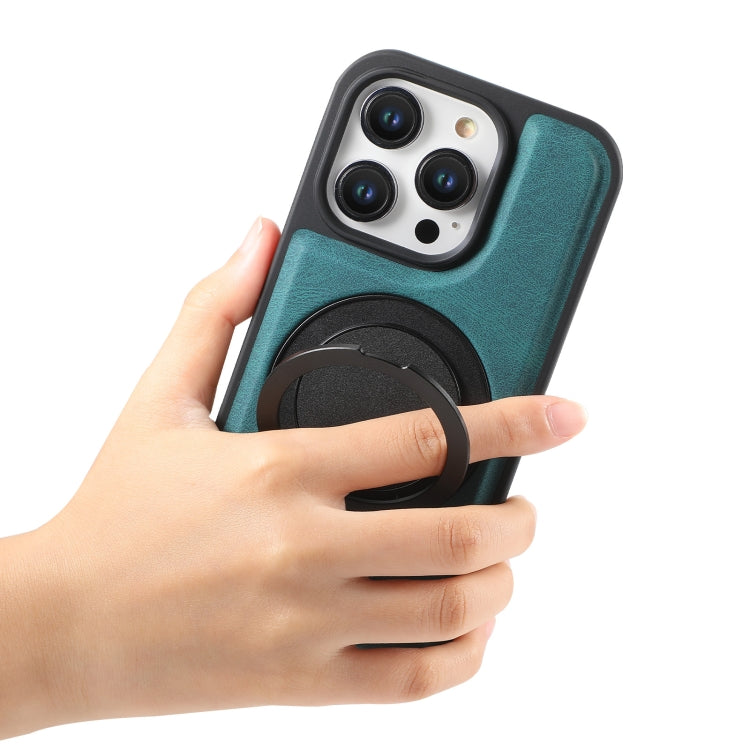 For iPhone 14 / 13 Denior A14 Skin Feel Rotating Holder MagSafe Phone Case(Blue)