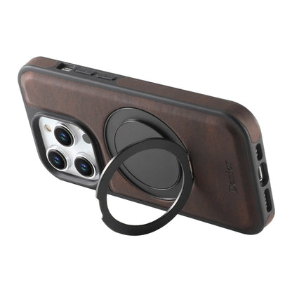 For iPhone 13 Pro Denior A14 Skin Feel Rotating Holder MagSafe Phone Case(Brown)