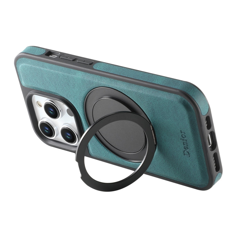 For iPhone 15 Plus / 14 Plus Denior A14 Skin Feel Rotating Holder MagSafe Phone Case(Blue)