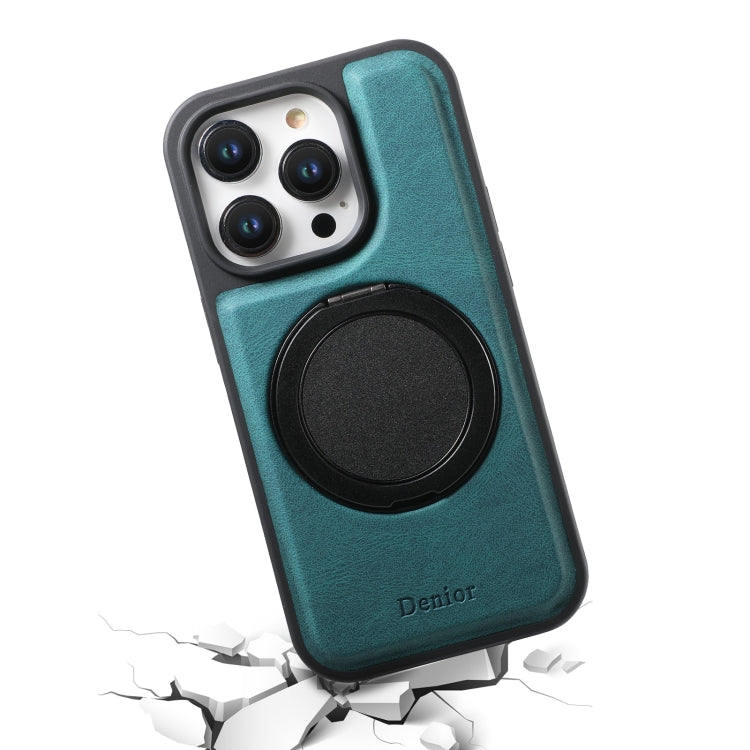 For iPhone 16 Denior A14 Skin Feel Rotating Holder MagSafe Phone Case(Blue)
