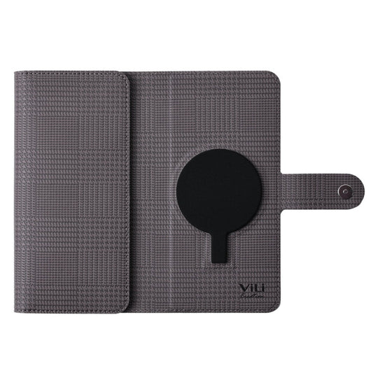 Pour Samsung Galaxy S24 Ultra 5G Étui de téléphone en cuir à rabat magnétique ViLi série GHA-C RFID MagSafe (gris)