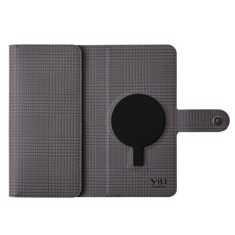 Pour Samsung Galaxy S24+ 5G Étui en cuir à rabat magnétique MagSafe RFID ViLi GHA-C Series (Gris)