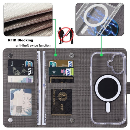 Pour Samsung Galaxy S24+ 5G Étui en cuir à rabat magnétique MagSafe RFID ViLi GHA-C Series (Gris)