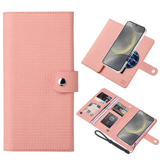 Pour Samsung Galaxy S24+ 5G ViLi GHA-C Series RFID Étui Portefeuille en Cuir Magnétique MagSafe (Rose)
