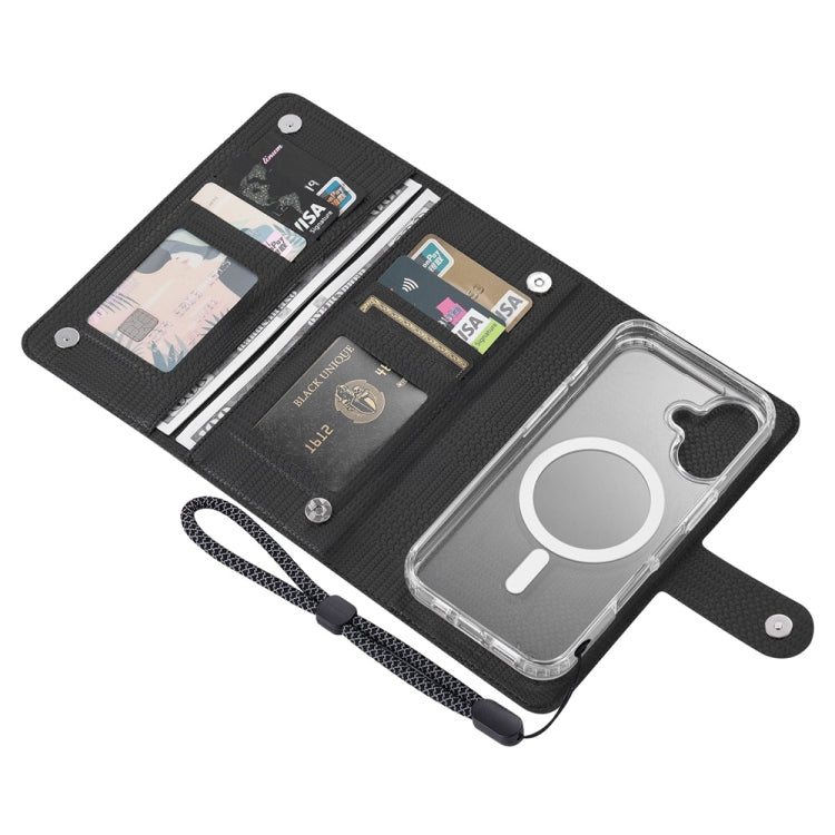 Pour étui de téléphone en cuir à rabat magnétique MagSafe RFID de la série ViLi GHA-C pour Samsung Galaxy S24 5G (noir)